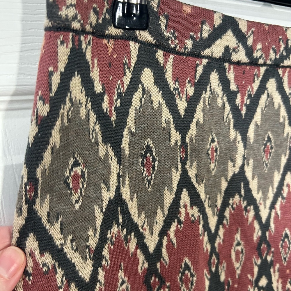 Peruvian Connection Pima Cotton Knit Skirt geometric ikat pattern Size Small - Picture 6 of 13